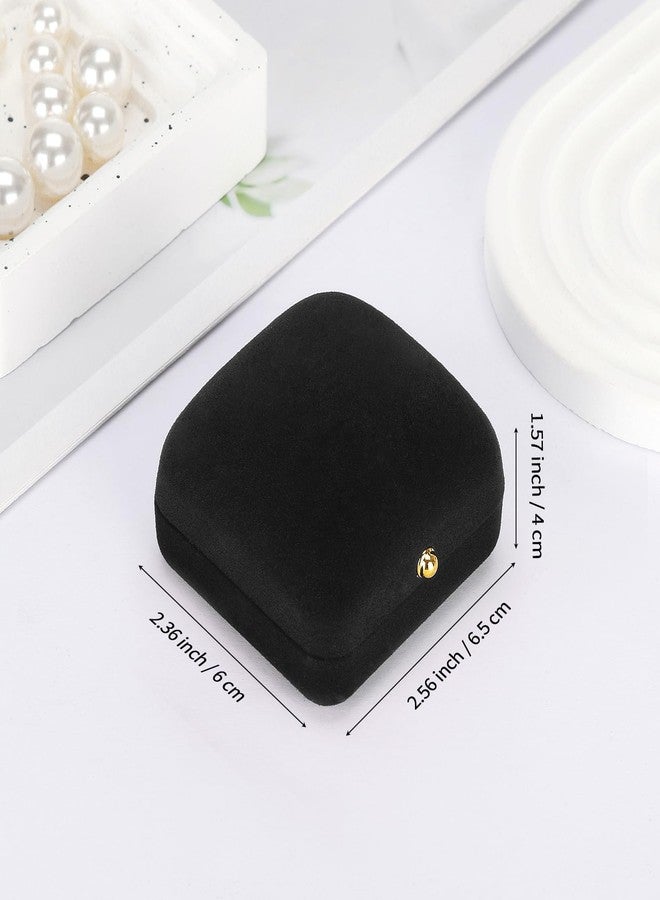KUKUVR 2 Pieces Velvet Earring Stud Gift Box, Jewelry Holder Display Case for Earring stud cufflinks, Earring Organizer Storage Box for Women Girl (Black) - Image 4